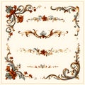 Elegant Ornate Floral Decorative Frame Collection Royalty Free Stock Photo