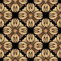 Elegant ornate floral vector seamless pattern. Symmetrical decorative abstract background. Repeat beautiful surface Royalty Free Stock Photo