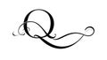 Elegant Ornate Letter Q Initial Monogram, Calligraphy Script, vector design Generative AI Royalty Free Stock Photo