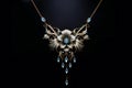 Elegant Ornate necklace gem. Generate Ai