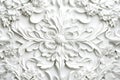 Elegant Ornate White Floral 3d Texture