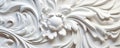 Elegant Ornate White Floral 3d Texture