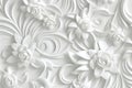 Elegant Ornate White Floral 3d Texture