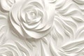 Elegant Ornate White Floral 3d Texture