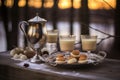 elegant outdoor eggnog serving setup with candles