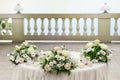 Elegant outdoor wedding table with flowers