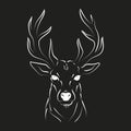 Elegant outline drawing of deer, vector illustration