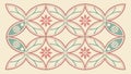 Elegant Oval Floral Geometric Pattern Tile Design, vector design Generative AI Royalty Free Stock Photo