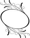 Elegant oval floral vector frame for your design or text.