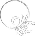 Elegant oval floral vector frame for your design or text.