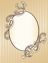 Elegant oval vintage sepia frame