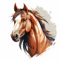 Elegant Paint Horse Logo Illustration With Precisionism Influence