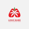 elegant palm tree lung logo icon