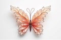 Elegant paper butterfly with intricate layered petals on white background