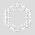 Elegant paper retro floral frame. Royalty Free Stock Photo