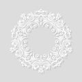 Elegant paper retro floral frame. Royalty Free Stock Photo