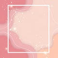 Elegant papercut style abstract background with square frame and sparkling effects in pink tones Royalty Free Stock Photo