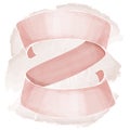Elegant pastel pink ribbon - decorative element for lettering or type. Three words composition. Text space. Vector