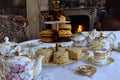 Scone Teatime Pile With Elegant Teapots And Teacups Generative AI