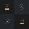elegant pattern four emblems