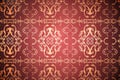 Elegant patterned wallpaper in red and gold