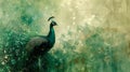 Elegant peacock in a Royalty Free Stock Photo