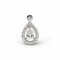 Elegant Pear-shaped Diamond Pendant In White Gold