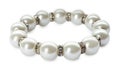 Elegant pearl bracelet isolated on white. Luxury jewelry Royalty Free Stock Photo