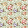 Elegant peony seamless floral pattern background Royalty Free Stock Photo