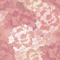 Elegant peony seamless floral pattern background