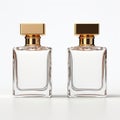 Elegant Perfume Bottles On White Background - Hyper-realistic Art