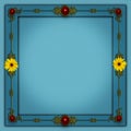 Elegant Photoframe with an flower design Royalty Free Stock Photo