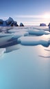 An Elegant Picture Of A Beautiful View Of The Sun Setting Over The Ice AI Generative Royalty Free Stock Photo