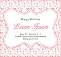 Elegant pink birthday card