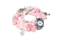 Elegant pink bracelet from Lampwork glass Royalty Free Stock Photo