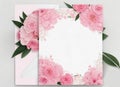 Elegant pink flower wedding card template Royalty Free Stock Photo