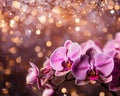 Elegant pink orchid with enchanting bokeh background, perfect for creative text placement