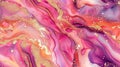 Elegant Pink Purple Orange Marble with Gold Swirls