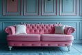 Concept Pink Sofa, Interior Design, Minimalist Elegant Pink Sofa in BluePink Minimalist Interior