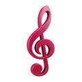 Elegant pink treble clef symbol music note decorative element for artistic projects Royalty Free Stock Photo