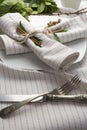 Elegant place setting white and gold Royalty Free Stock Photo