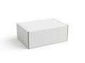 Elegant plain white cardboard box for packaging and shipping purposes displayed against clean background Royalty Free Stock Photo