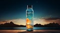 Elegant Plastic Water Bottle With Realistic And Surrealistic Elements Royalty Free Stock Photo