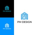 Elegant PM Logo Property Building Management Concept