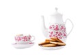 Elegant porcelain tea set Royalty Free Stock Photo