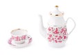 Elegant porcelain tea set Royalty Free Stock Photo