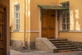 Elegant porch at old traditional european building Royalty Free Stock Photo