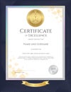 Elegant portrait certificate template for excellence, achievement Royalty Free Stock Photo