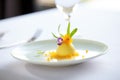 elegant presentation of passion fruit sorbet Royalty Free Stock Photo