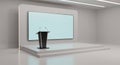 Elegant Presentation Stage with Podium and Screen Ready for Speaker Royalty Free Stock Photo